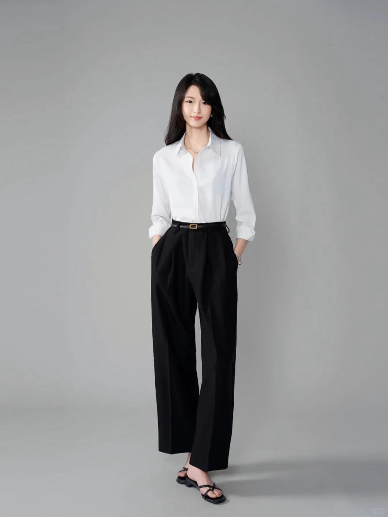 phối đồ với quần tây đen nữ