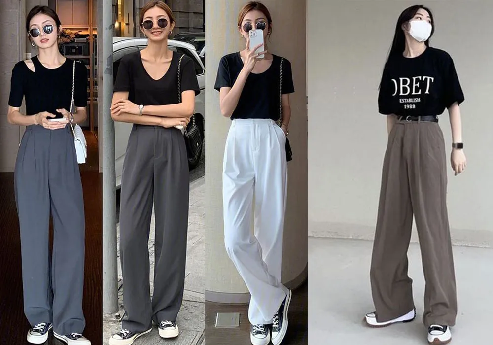 Quần màu ghi xám phối với áo màu gì nữ