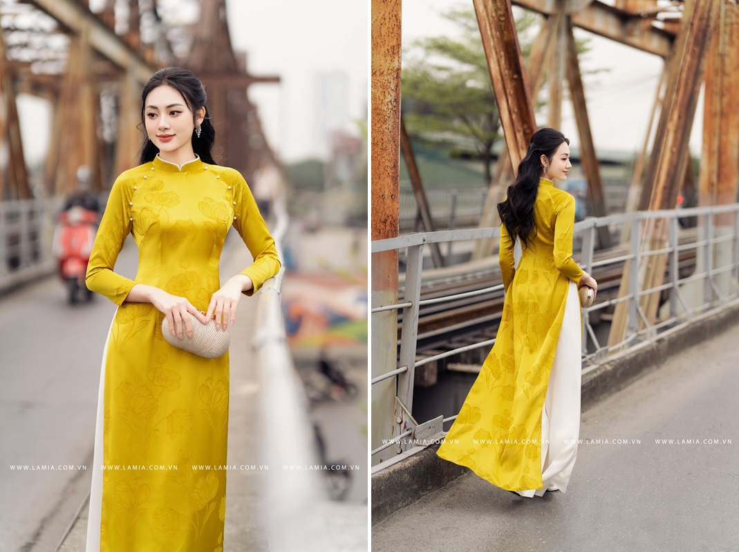 Dáng đứng chụp ảnh áo dài Tết