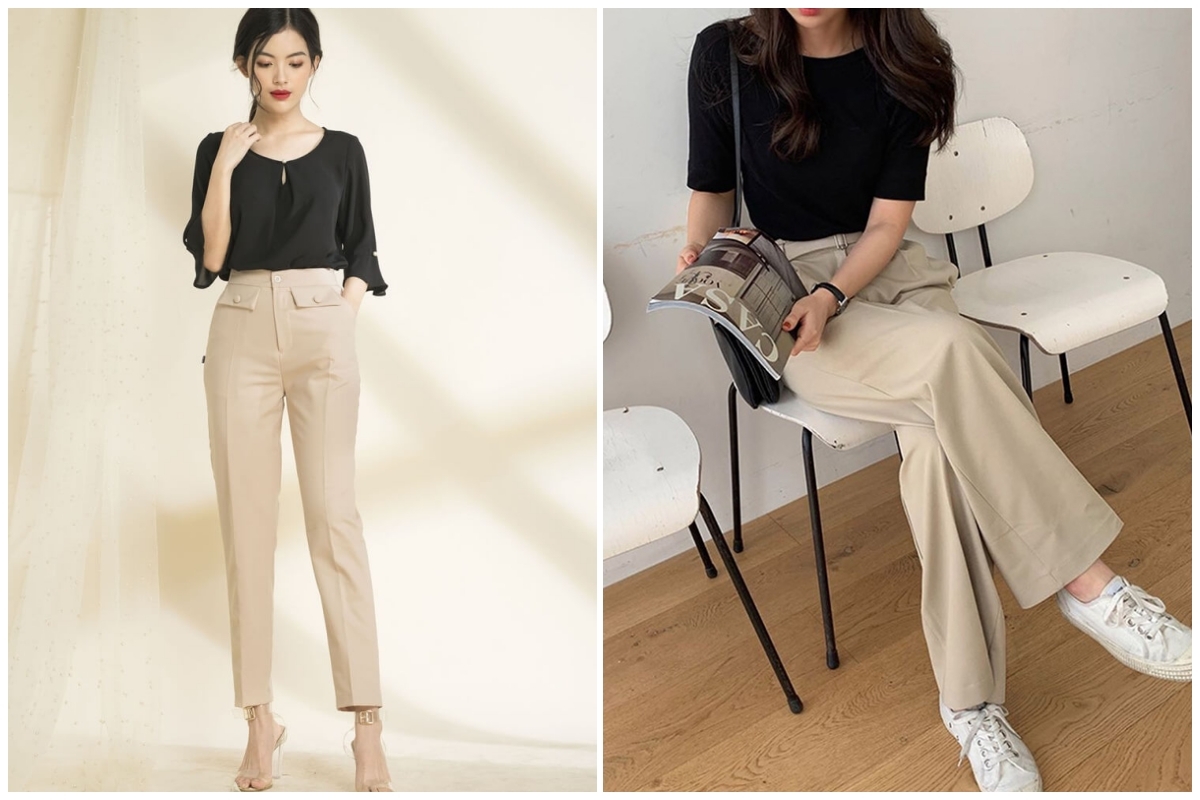Quần màu be phối áo màu gì nữ
