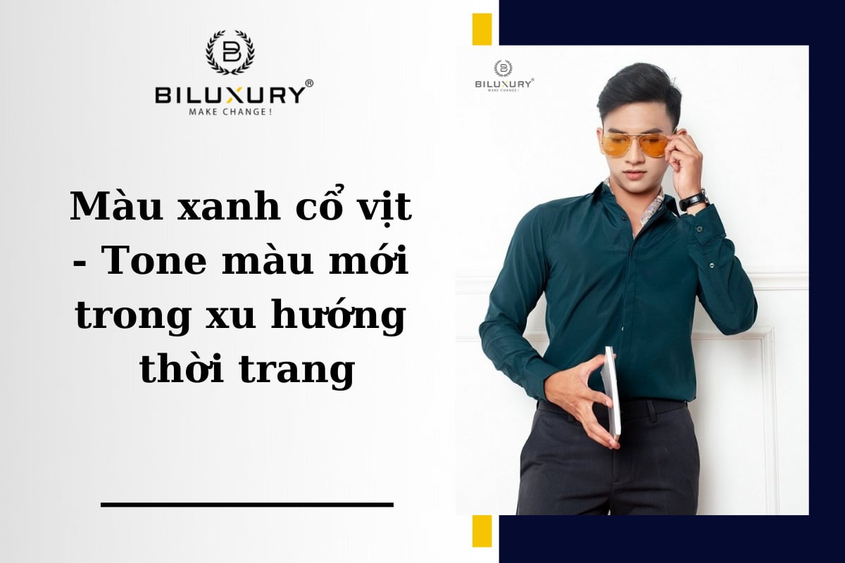 Phối đồ với màu xanh cổ vịt công sở