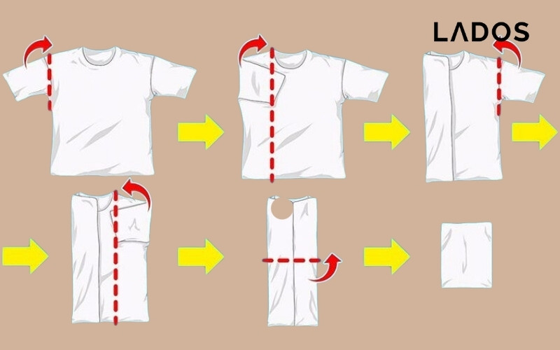 Cách gấp áo thun kiểu KonMari