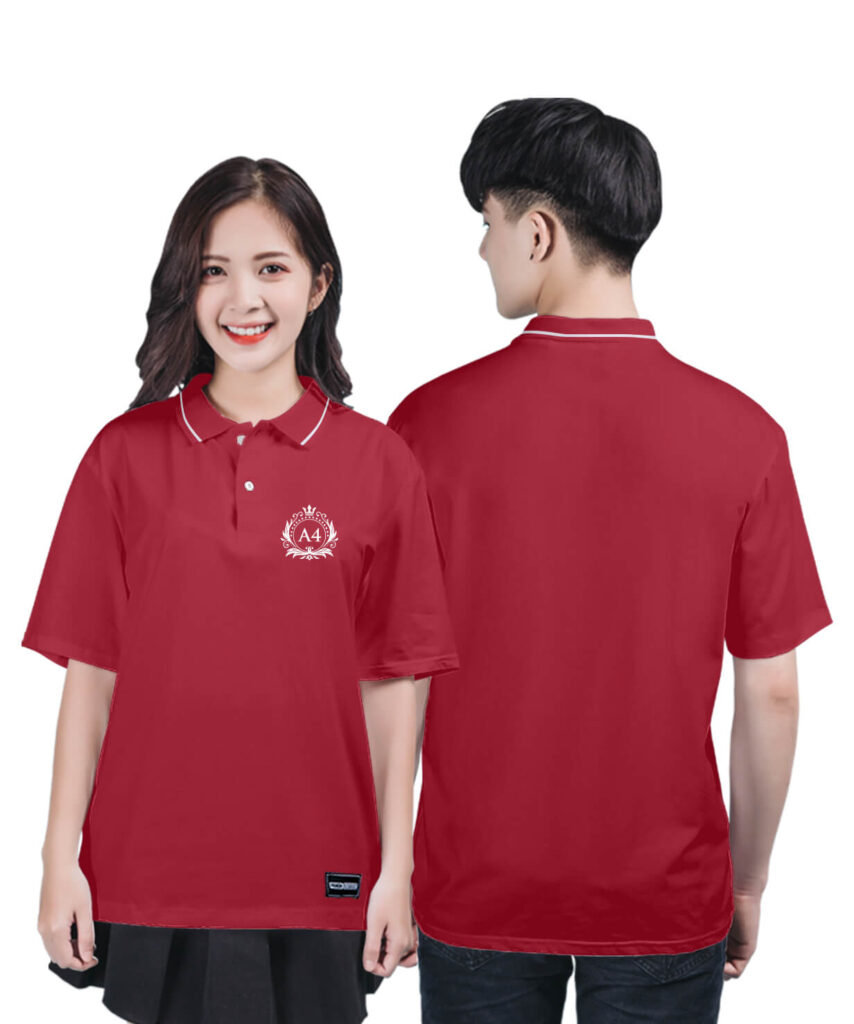 Áo lớp polo màu đỏ đô thanh lịch