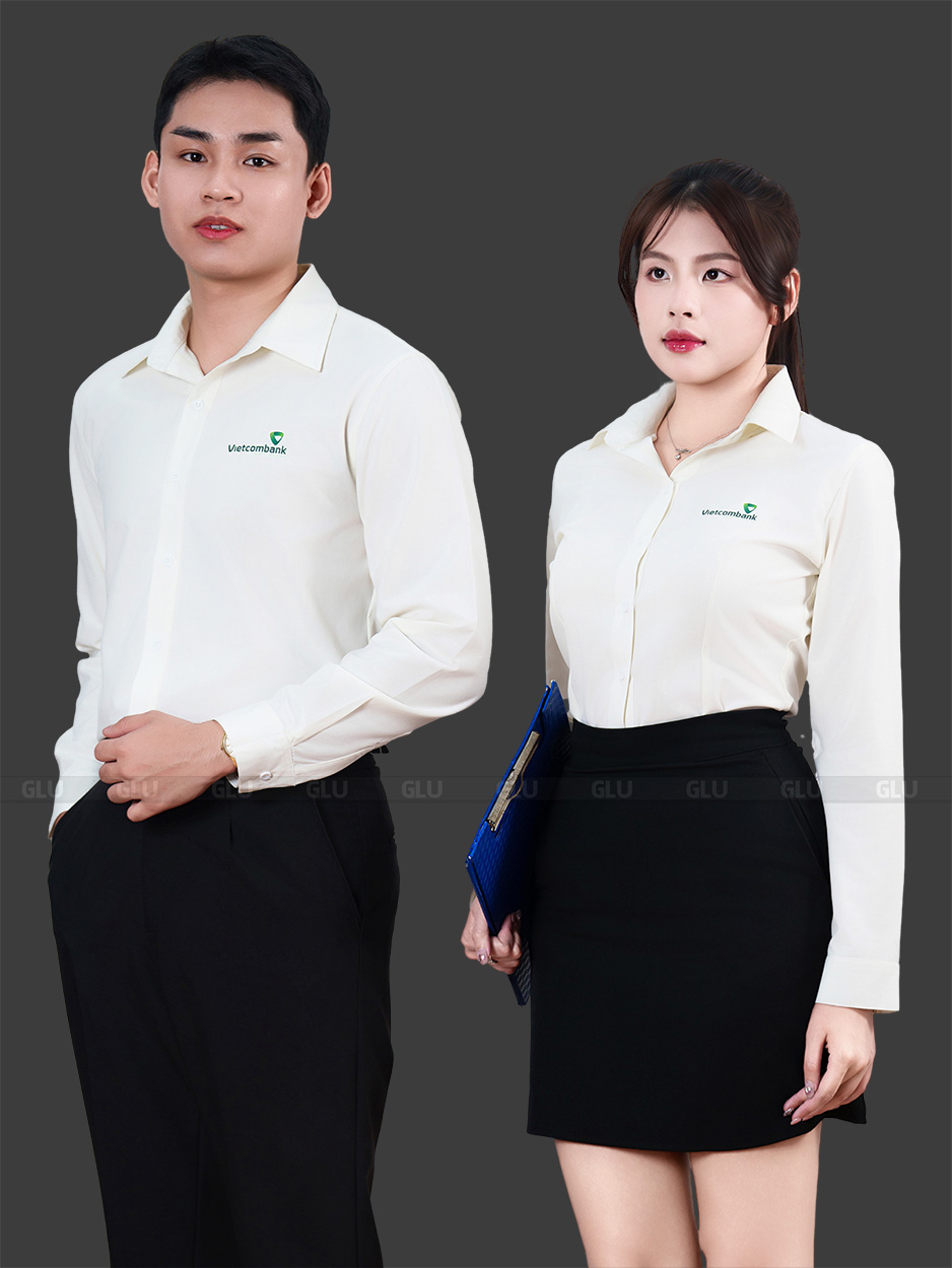 Tất Tần Tật về Đồng Phục Vietcombank & Giải Pháp May Đo 2 Áo sơ mi đồng phục Vietcombank cho nữ