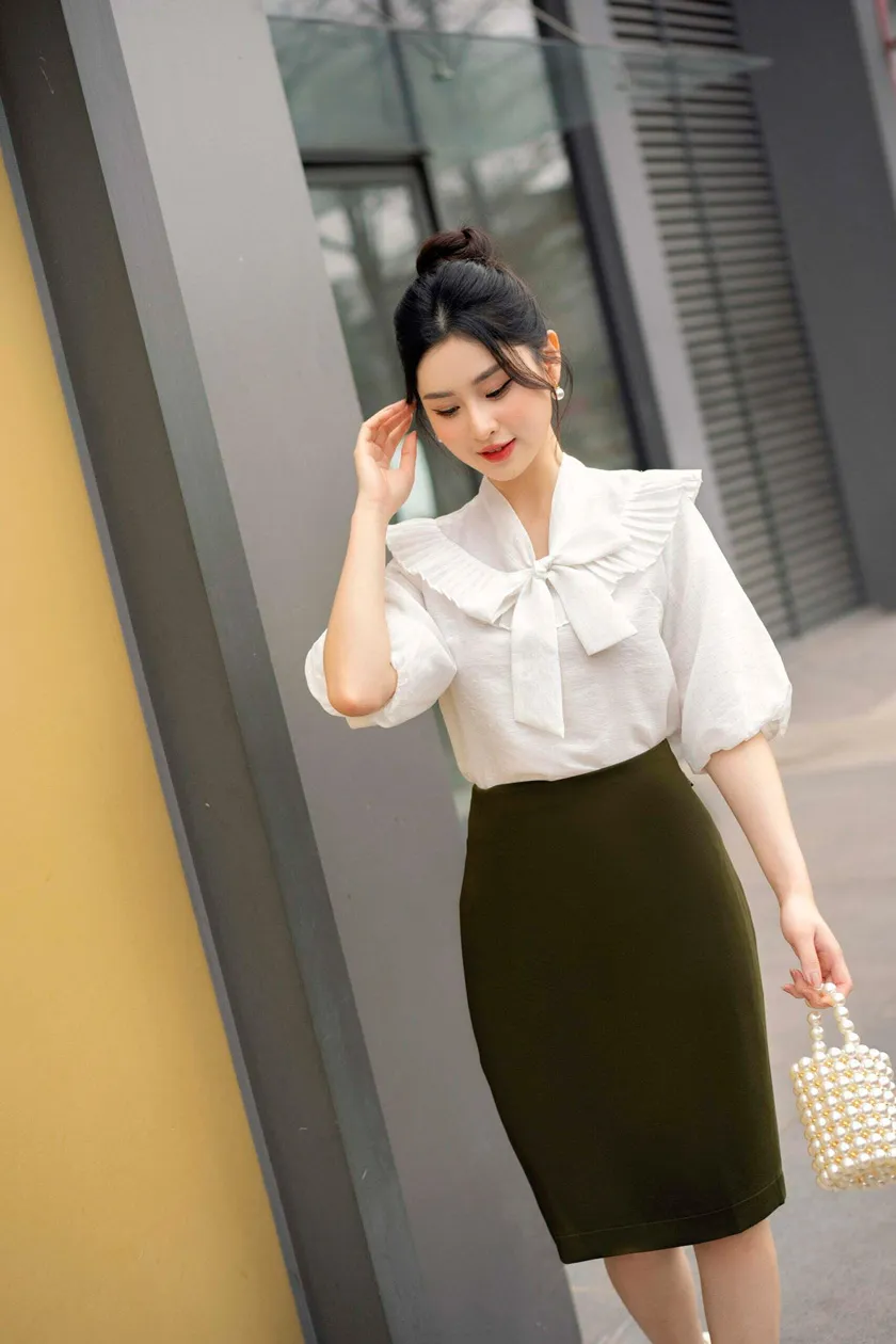 Các kiểu áo sơ mi nữ ngắn tay đẹp công sở