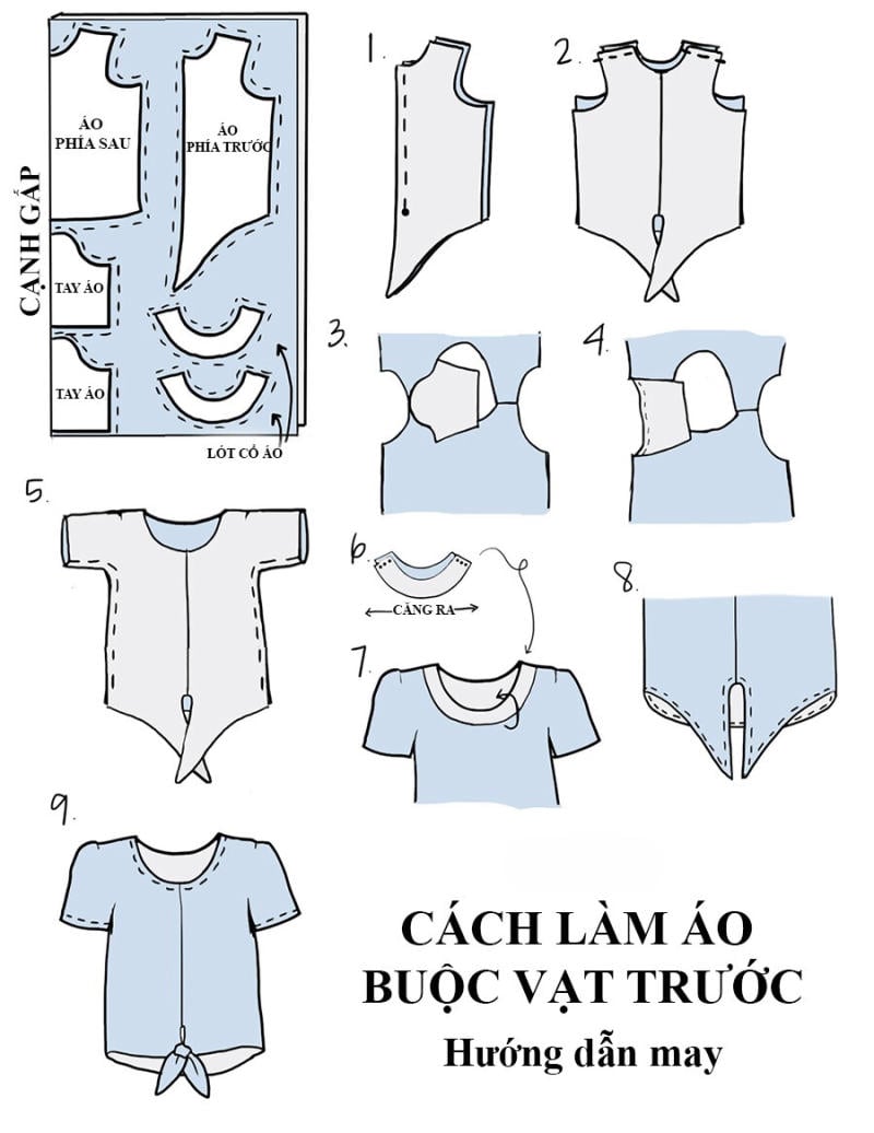 cách buộc vạt áo sơ mi nữ đơn giản