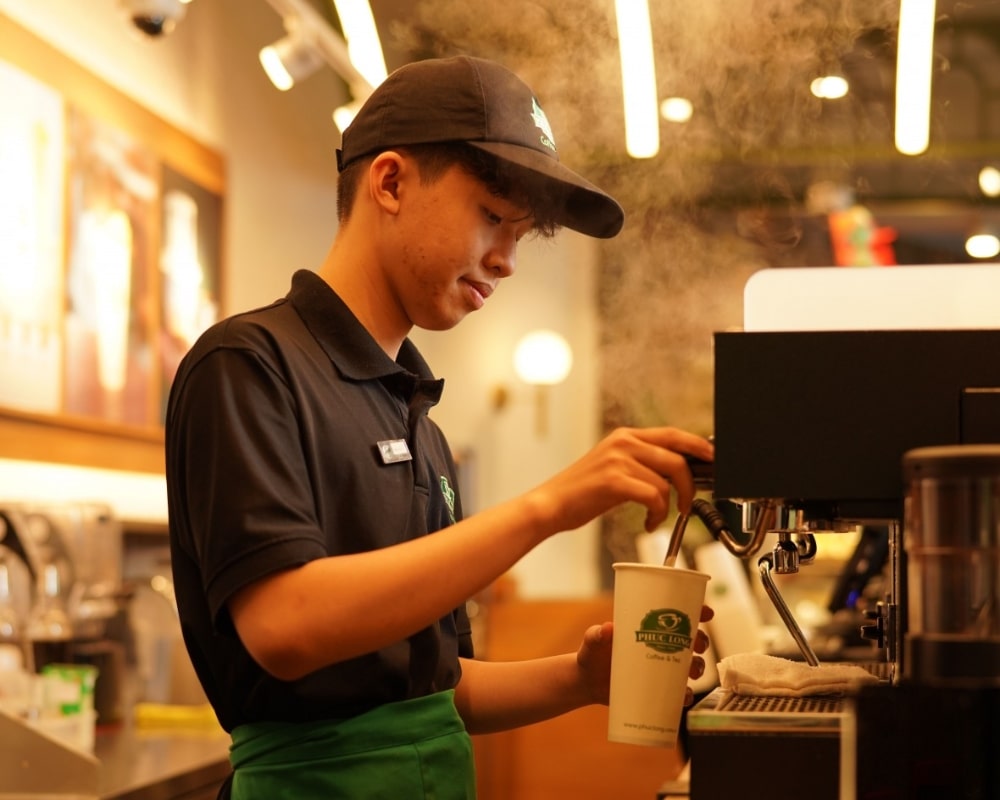 tạp dề đồng phục phúc long