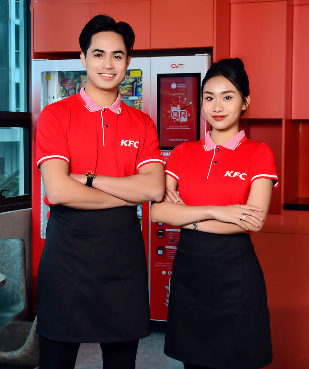 Đồng Phục KFC Và Kinh Nghiệm May Chuẩn Cho Nhà Hàng 1 đồng phục kfc