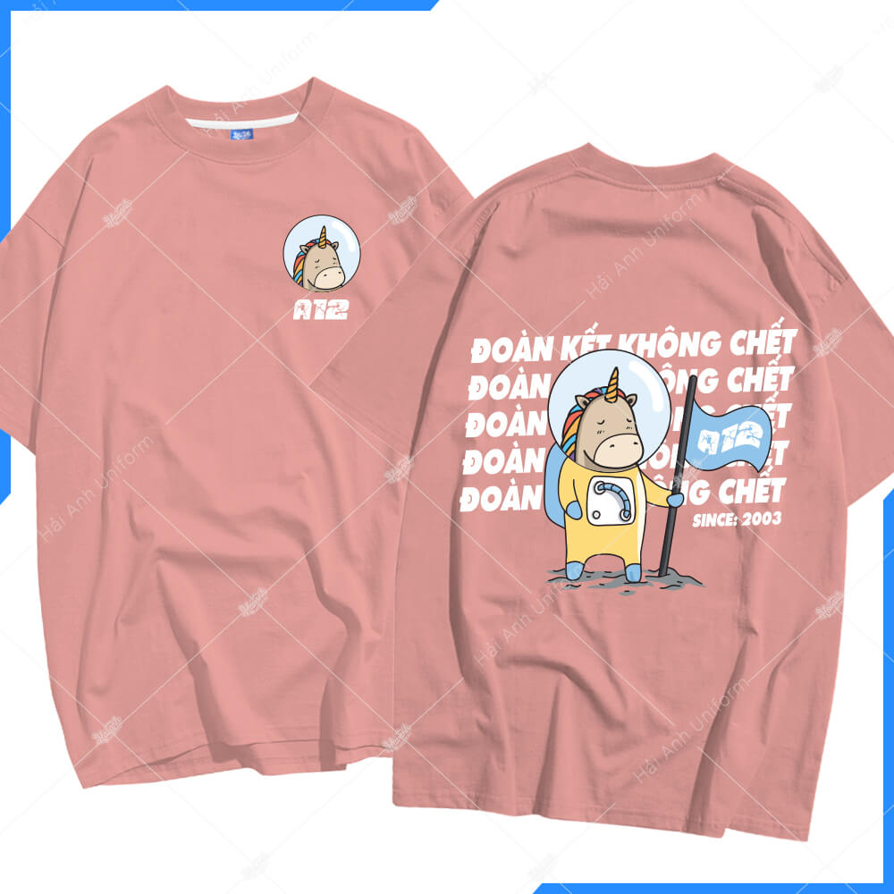 Áo lớp màu hồng oversize