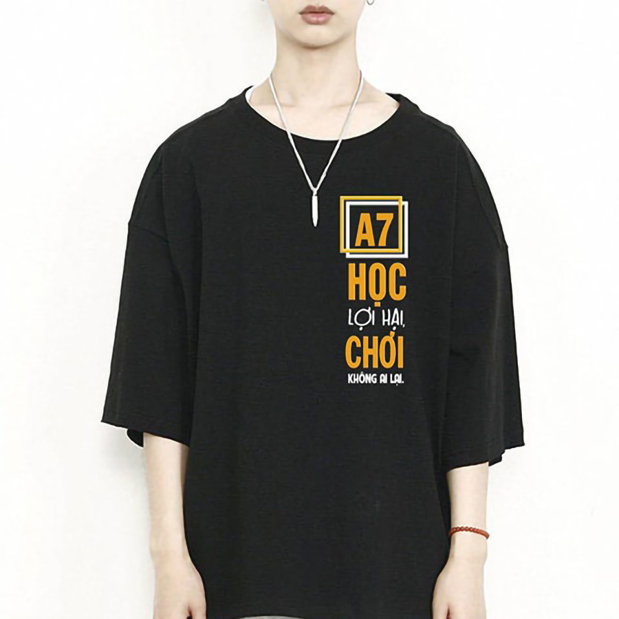 Áo lớp màu đen oversize cá tính