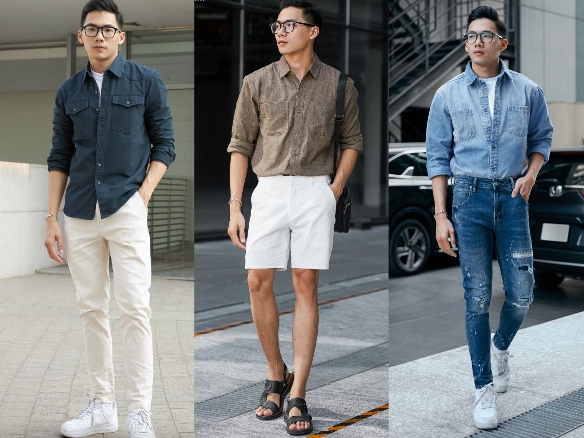 Phối đồ với áo sơ mi form rộng nam thanh lịch
