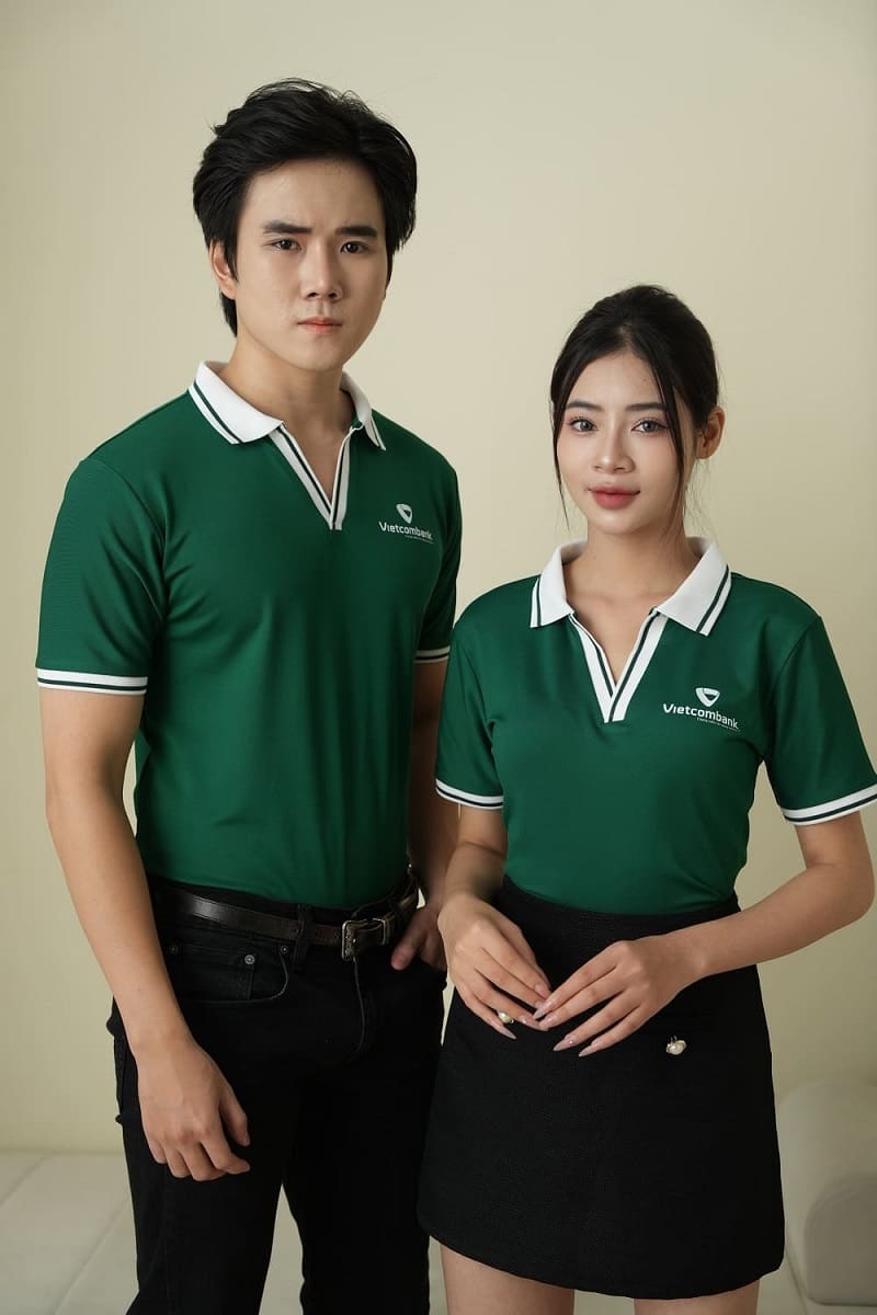 Tất Tần Tật về Đồng Phục Vietcombank & Giải Pháp May Đo 4 Mẫu áo polo đồng phục Vietcombank