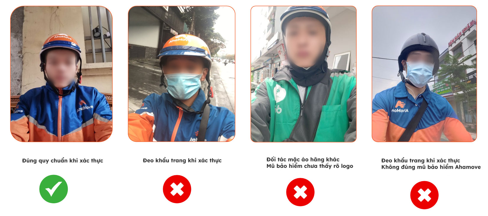 Tài xế Ahamove mặc đồng phục