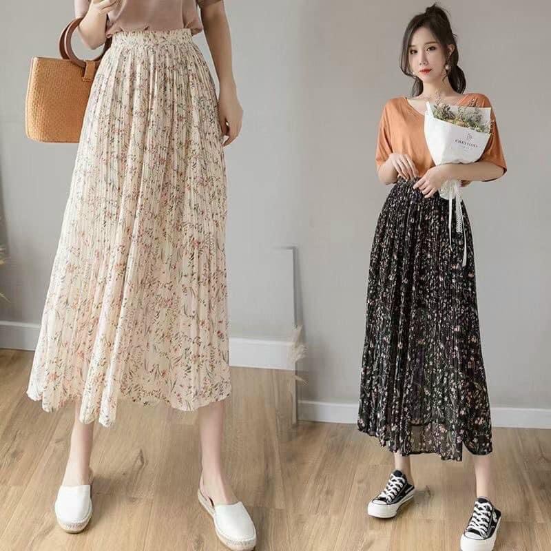 chân váy hoa nhí công sở