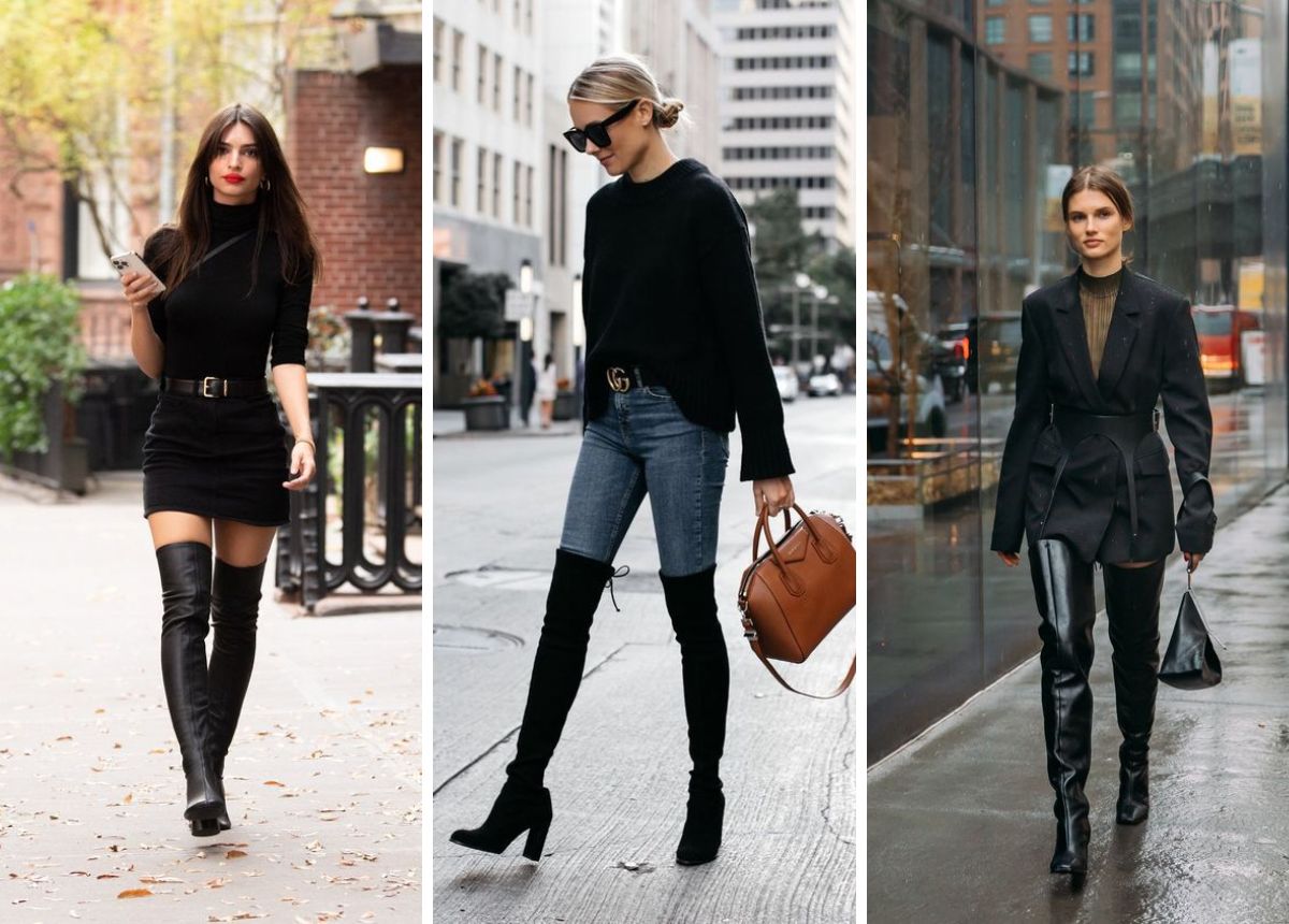 Phối đồ với boot màu đen thanh lịch