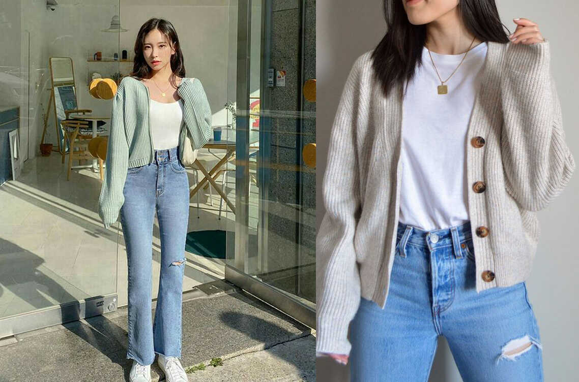 10+ Cách Phối Đồ Với Áo Len Cardigan Ngắn Cực Xinh 2026 1 phối đồ với áo len cardigan ngắn