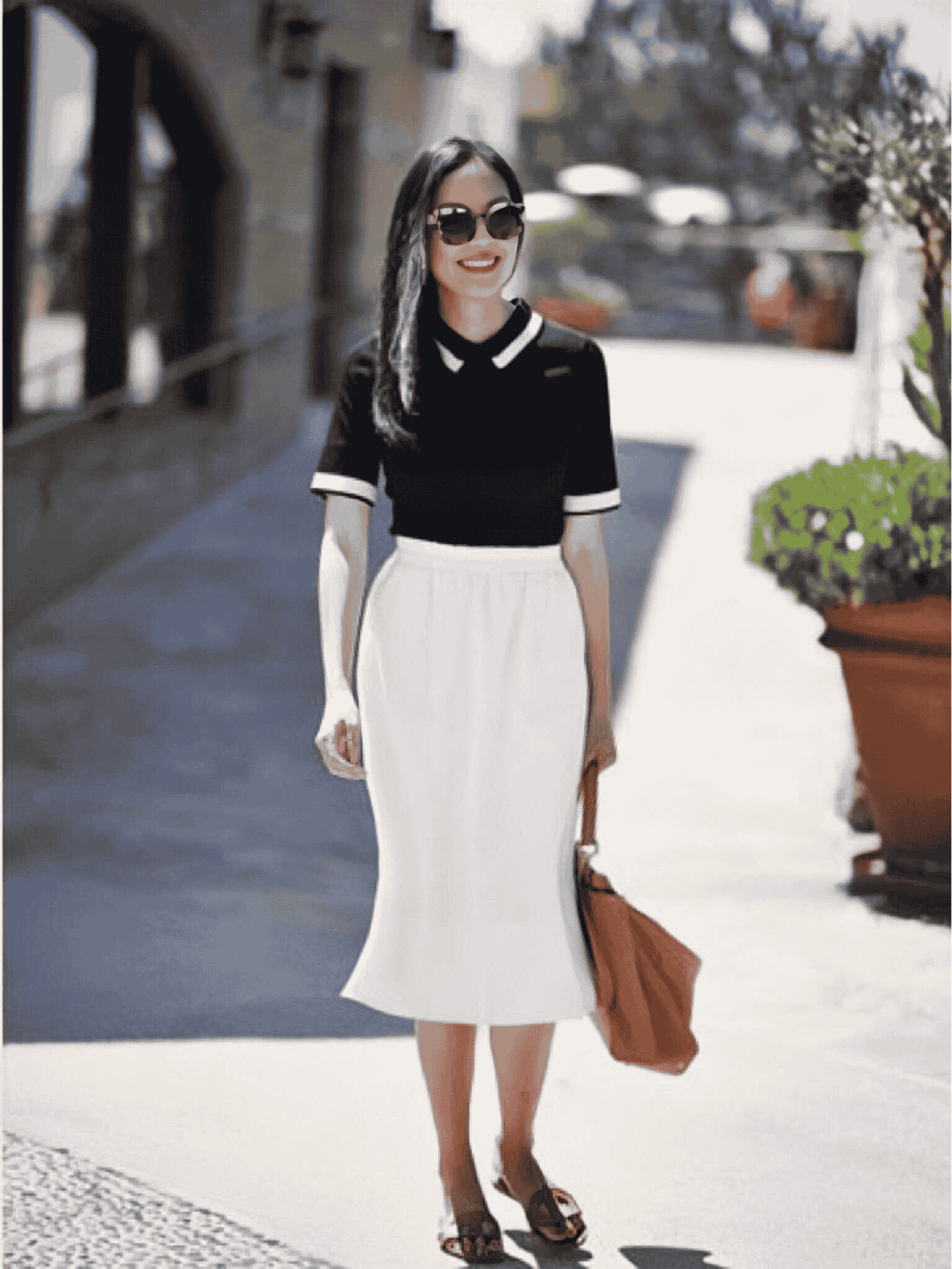 Style giấu quần với áo form rộng